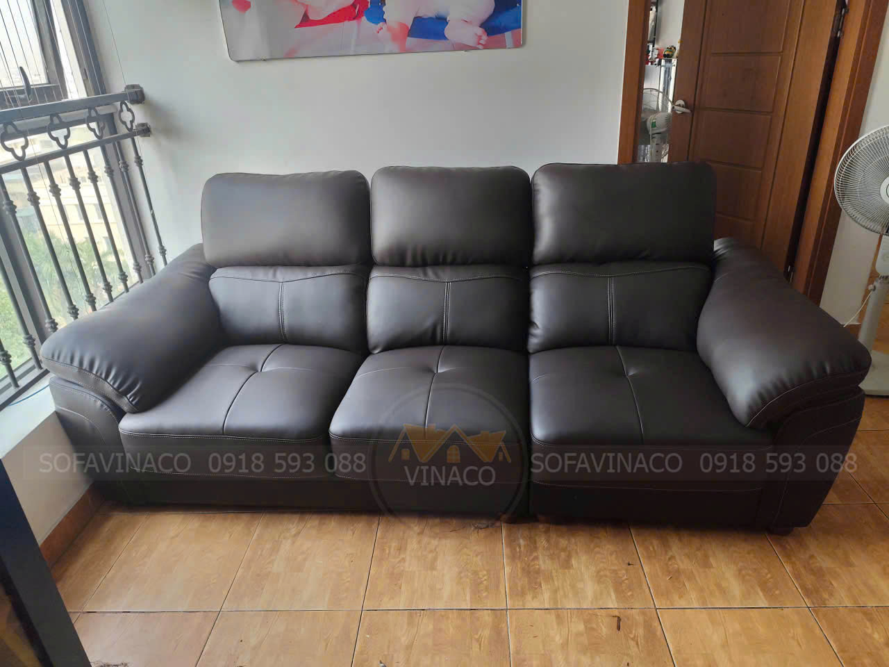 Sau khi bọc lại bộ ghế sofa như mới